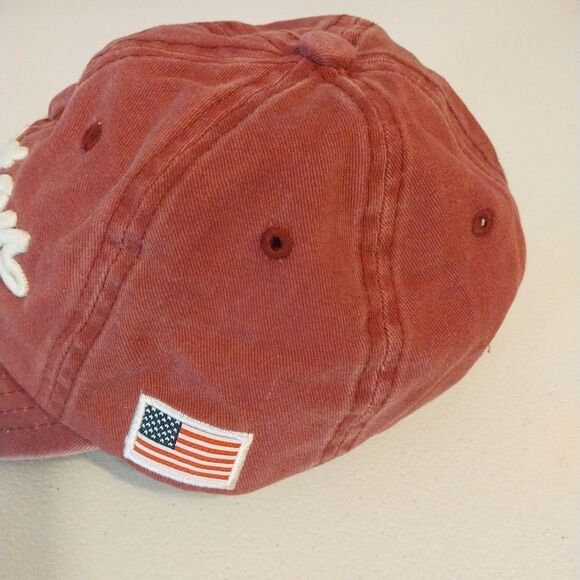 Boston Distressed Baseball Cap Hat Red By Elidan Corp Adjustable Strap USA Flag - Picture 2 of 15